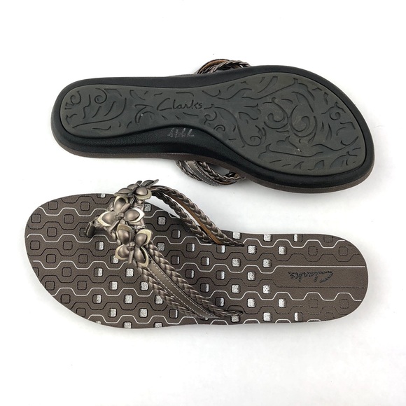 clarks flip flops with flowers